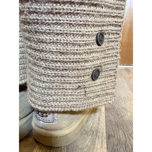 UGG Classic Cardy Knit Bootie Size 9 Chestnut Tan Beige Cottagecore Warm Cozy - Picture 8 of 10